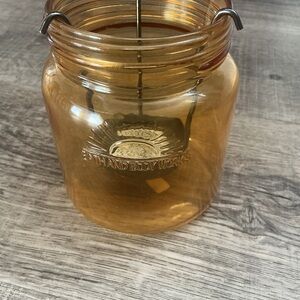 Bath & Body Works Amber Glass Mason Jar Drop In T-Lite Candle Holder New
